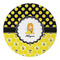 Honeycomb, Bees & Polka Dots Round Paper Coaster - Approval