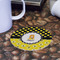 Honeycomb, Bees & Polka Dots Round Paper Coaster - Front