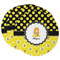 Honeycomb, Bees & Polka Dots Round Paper Coaster - Main