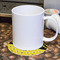 Honeycomb, Bees & Polka Dots Round Paper Coaster - With Mug