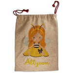 Honeycomb, Bees & Polka Dots Santa Sack - Front (Personalized)