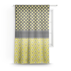 Honeycomb, Bees & Polka Dots Sheer Curtain - 50"x84"
