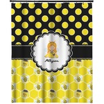 Honeycomb, Bees & Polka Dots Extra Long Shower Curtain - 70"x84" (Personalized)