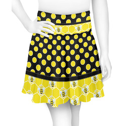 Honeycomb, Bees & Polka Dots Skater Skirt - Large