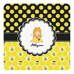 Honeycomb, Bees & Polka Dots Square Decal - Medium (Personalized)