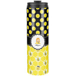 Honeycomb, Bees & Polka Dots Stainless Steel Skinny Tumbler - 20 oz (Personalized)