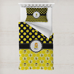 Honeycomb, Bees & Polka Dots Toddler Bedding Set - With Pillowcase (Personalized)