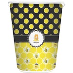 Honeycomb, Bees & Polka Dots Waste Basket (Personalized)