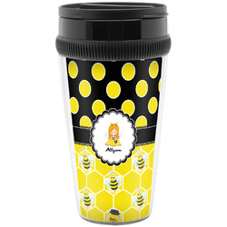 Honeycomb, Bees & Polka Dots Acrylic Travel Mug without Handle (Personalized)