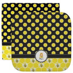 Honeycomb, Bees & Polka Dots Facecloth / Wash Cloth (Personalized)