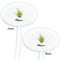 Honeycomb, Bees & Polka Dots White Plastic 7" Stir Stick - Double Sided - Oval - Front & Back