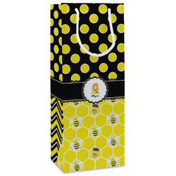 Honeycomb, Bees & Polka Dots Wine Gift Bags (Personalized)