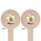 Honeycomb, Bees & Polka Dots Wooden 6" Food Pick - Round - Double Sided - Front & Back