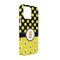 Honeycomb, Bees & Polka Dots iPhone 13 Case - Angle