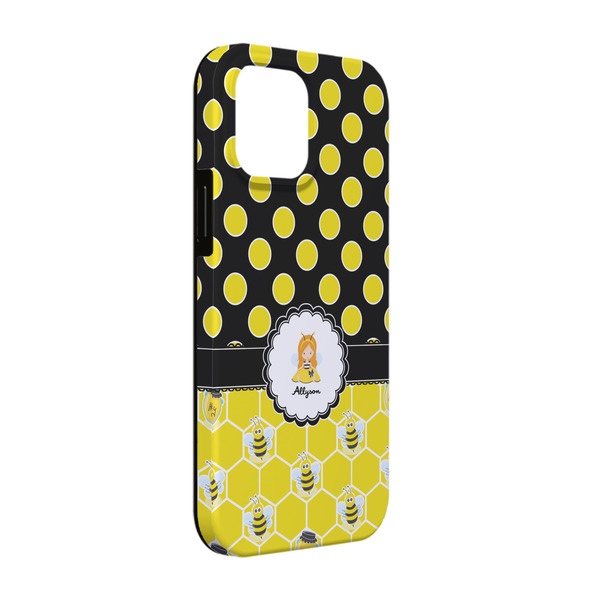 Custom Honeycomb, Bees & Polka Dots iPhone Case - Rubber Lined - iPhone 13 Pro (Personalized)