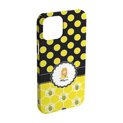 Honeycomb, Bees & Polka Dots iPhone Case - Plastic - iPhone 15 (Personalized)