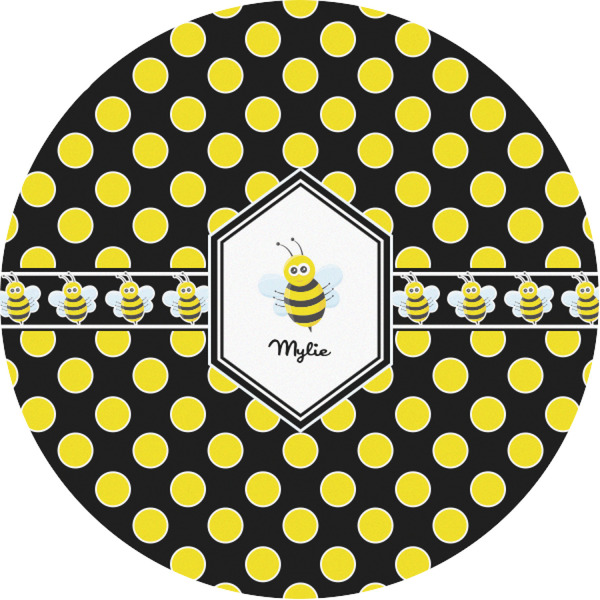 Custom Bee & Polka Dots Multipurpose Round Labels - 1" (Personalized)