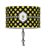 Bee & Polka Dots 12" Drum Lamp Shade - Poly-film (Personalized)