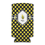 Bee & Polka Dots Can Cooler (tall 12 oz) (Personalized)