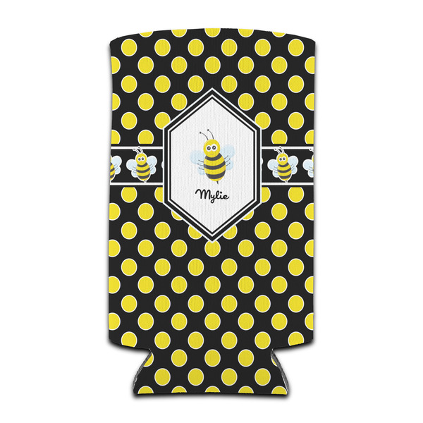 Custom Bee & Polka Dots Can Cooler (tall 12 oz) (Personalized)