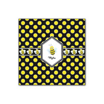 Bee & Polka Dots Wood Print - 12x12 (Personalized)