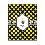 Bee & Polka Dots Wood Print - 16x20 (Personalized)