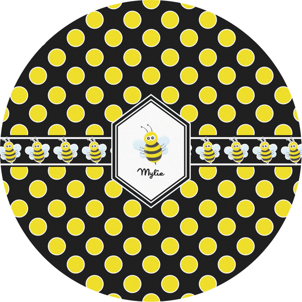 Custom Bee & Polka Dots Multipurpose Round Labels - 2" (Personalized)