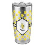 Bee & Polka Dots 20oz Stainless Steel Double Wall Tumbler - Full Print (Personalized)