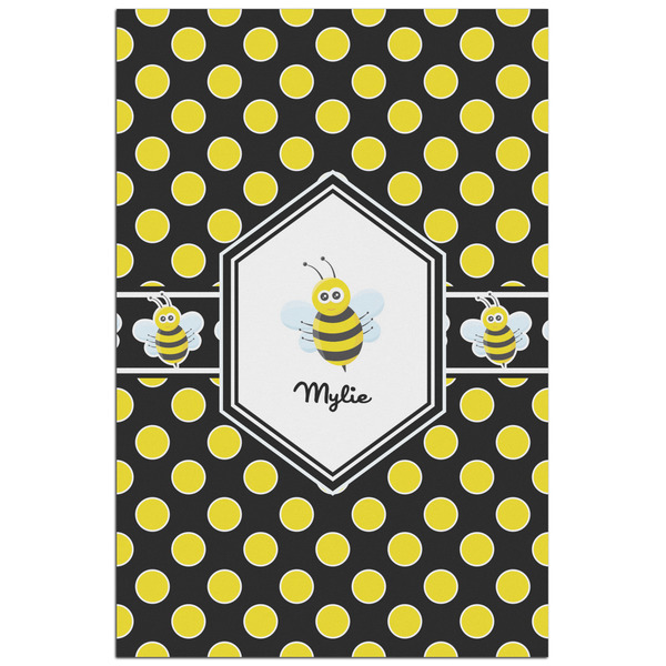 Custom Bee & Polka Dots Poster - Matte - 24x36 (Personalized)