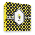 Bee & Polka Dots 3 Ring Binder - Full Wrap - 3" (Personalized)