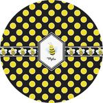 Bee & Polka Dots Multipurpose Round Labels - 4" (Personalized)