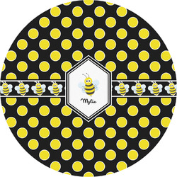 Bee & Polka Dots Multipurpose Round Labels - 4" (Personalized)