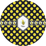 Bee & Polka Dots Multipurpose Round Labels - 5" (Personalized)