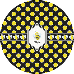 Bee & Polka Dots Multipurpose Round Labels - 5" (Personalized)