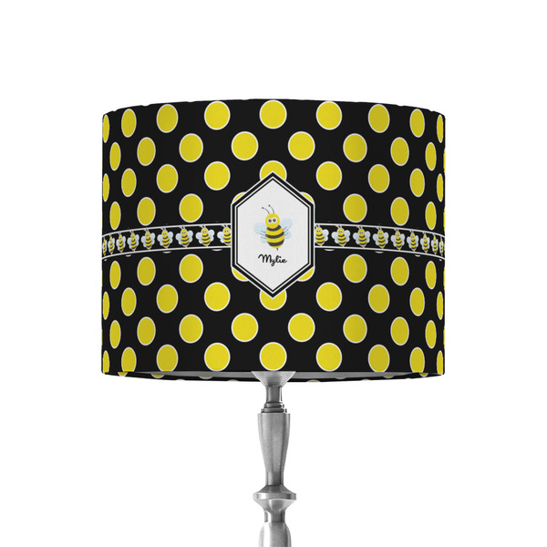 Custom Bee & Polka Dots 8" Drum Lamp Shade - Fabric (Personalized)