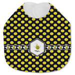 Bee & Polka Dots Jersey Knit Baby Bib w/ Name or Text