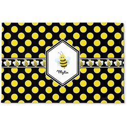 Bee & Polka Dots Woven Mat (Personalized)