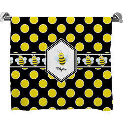 Bee & Polka Dots Bath Towel (Personalized)