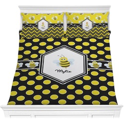Bee & Polka Dots Comforter Set - Full / Queen (Personalized)