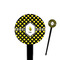Bee & Polka Dots Black Plastic 4" Food Pick - Round - Closeup