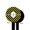 Bee & Polka Dots Black Plastic 4" Food Pick - Round - Single Sided - Front & Back