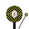 Bee & Polka Dots Black Plastic 5.5" Stir Stick - Round - Closeup