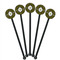 Bee & Polka Dots Black Plastic 5.5" Stir Stick - Round - Fan View