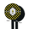 Bee & Polka Dots Black Plastic 5.5" Stir Stick - Single Sided - Round - Front & Back