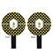 Bee & Polka Dots Black Plastic 7" Stir Stick - Double Sided - Round - Front & Back