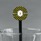 Bee & Polka Dots Black Plastic 7" Stir Stick - Round - Main