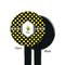 Bee & Polka Dots Black Plastic 7" Stir Stick - Single Sided - Round - Front & Back