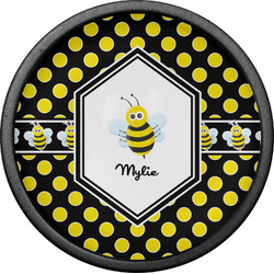 Bee & Polka Dots Cabinet Knob (Black) (Personalized)