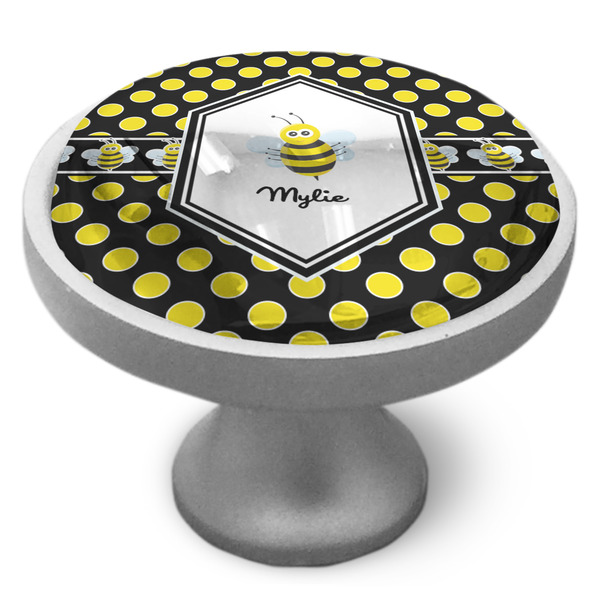 Custom Bee & Polka Dots Cabinet Knob (Personalized)