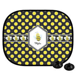 Bee & Polka Dots Car Side Window Sun Shade (Personalized)